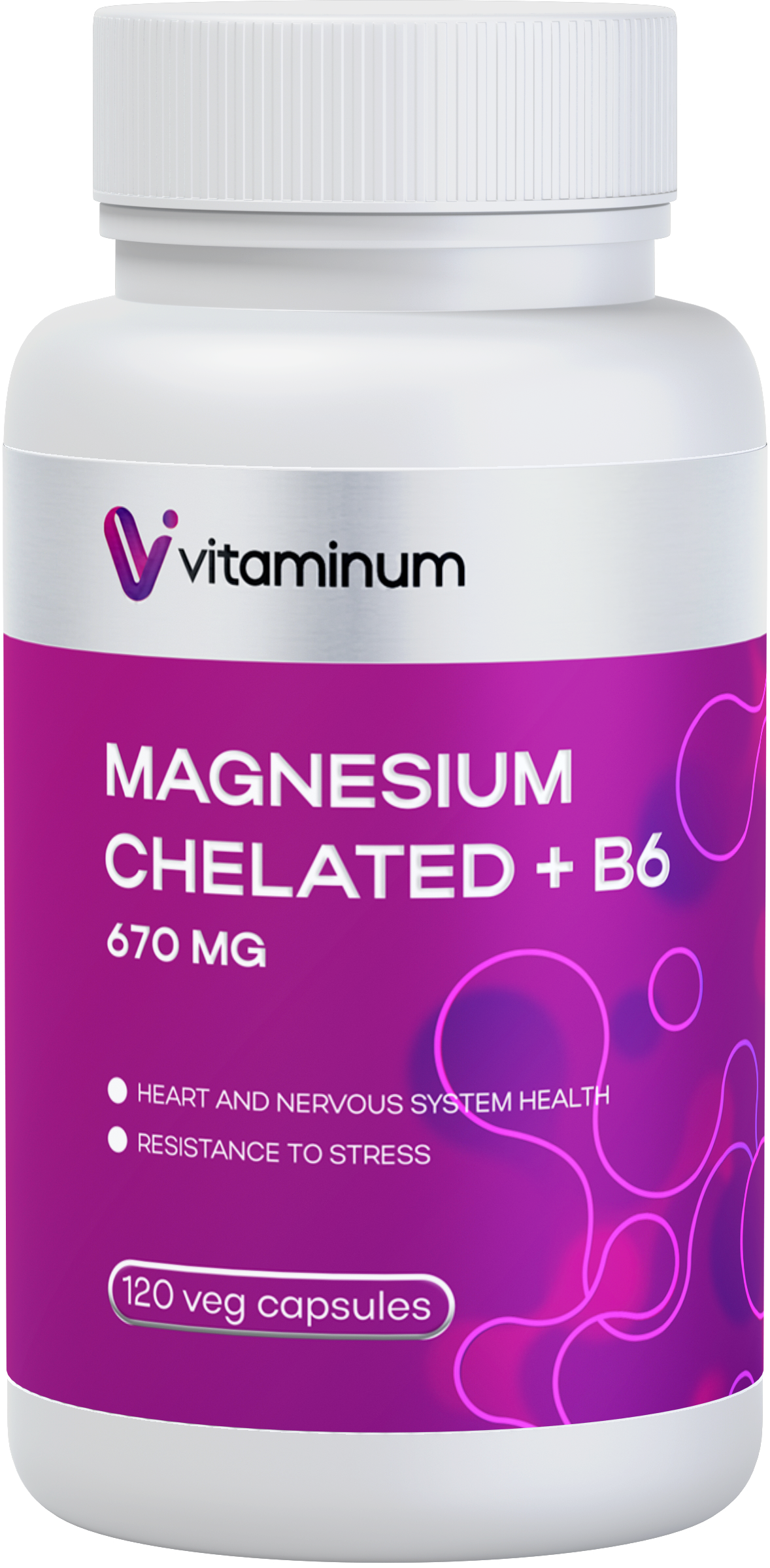  Vitaminum МАГНИЙ ХЕЛАТ + витамин В6 (670 MG) 120 капсул 800 мг  в Урае